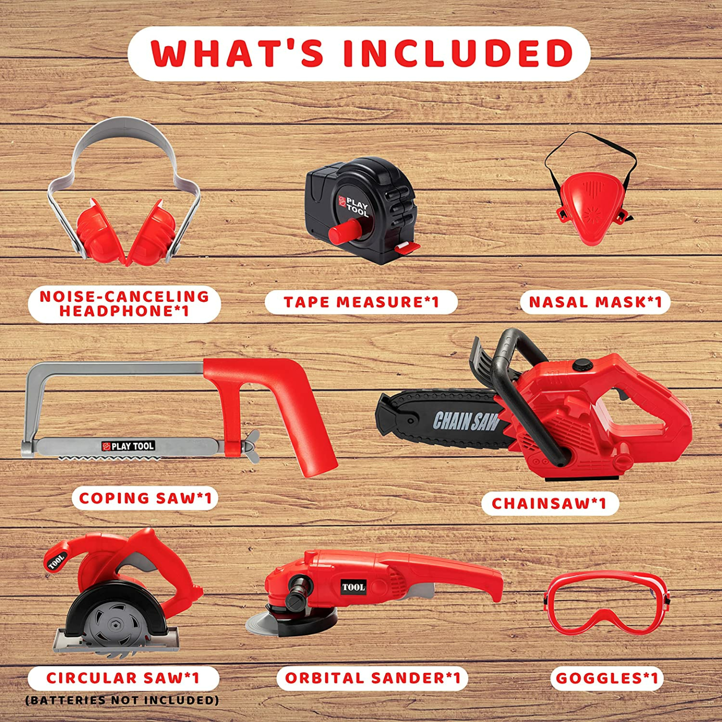 JOYIN 9Pcs Kids Tool Set for Pretend Play Fun