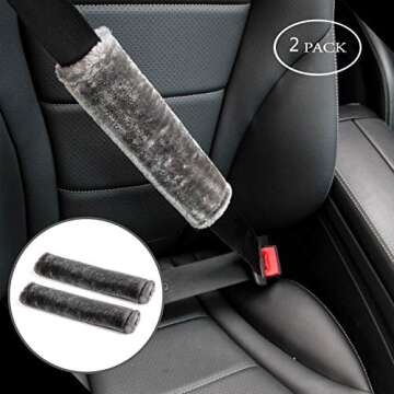 Comfortable Faux Fur Seatbelt Cover for All Ages