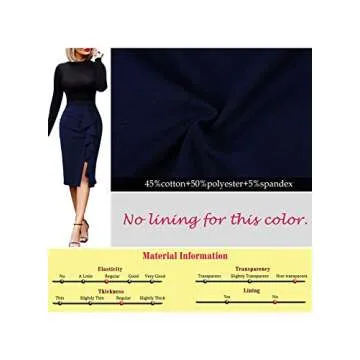 VFSHOW Women's Elegant Dark Blue Pencil Skirt for Office