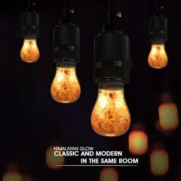 Himalayan Glow Salt Light Bulbs with Warm Amber Glow 60W Equivalent