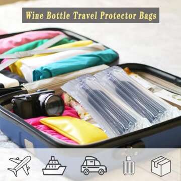 STAYWILD 10 Packs Wine Travel Inflatable Bag Airplane - Wine Bottle Travel Protector Bags,Bubble Tra...