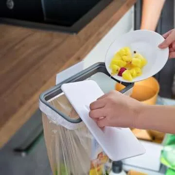 Garbage Bag Holder Kitchen Cupboard Hanging Garbage Bag Trash Can Waste Garbage Bin Rack Holder Small Kitchen Trash Can Rv Trash can Garbage Storage Rack Can with Lid Recycle Bin for Kitchen