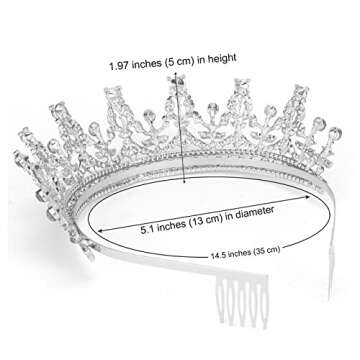 COCIDE Queen Tiaras and Crown with Comb for Women Silver Crystal Headband Rhinestones Princess Hairp...