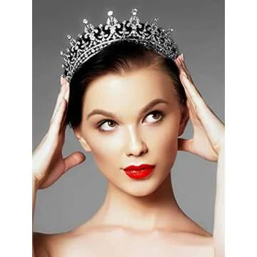 COCIDE Queen Tiaras and Crown with Comb for Women Silver Crystal Headband Rhinestones Princess Hairpiece for Girls Wedding Hair Accessories for Bridesmaids Bridal Prom Halloween Costume Cosplay Gifts