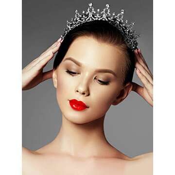 COCIDE Queen Tiaras and Crown with Comb for Women Silver Crystal Headband Rhinestones Princess Hairpiece for Girls Wedding Hair Accessories for Bridesmaids Bridal Prom Halloween Costume Cosplay Gifts