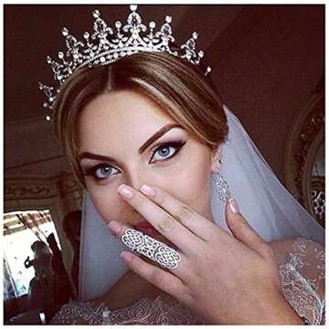 COCIDE Queen Tiaras and Crown with Comb for Women Silver Crystal Headband Rhinestones Princess Hairpiece for Girls Wedding Hair Accessories for Bridesmaids Bridal Prom Halloween Costume Cosplay Gifts