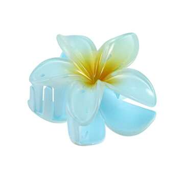 VOCOSTE 4Pcs Claw Clips, Hair Clips for Girls Flower Shape Hair Accessories, Pink Purple Blue Yellow