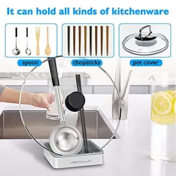Vecallo Pot Lid Holder for Clutter-Free Kitchen Organization