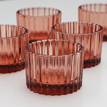 VOHO Rose Gold Tealight Candle Holder Set for Weddings