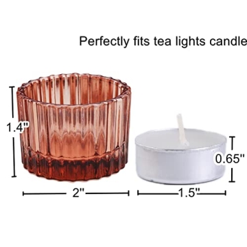 VOHO Rose Gold Tealight Candle Holder Set for Weddings