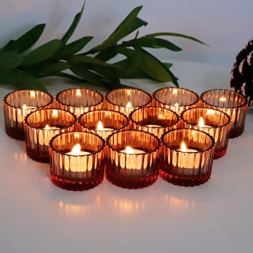 VOHO Rose Gold Tealight Candle Holder Set for Weddings