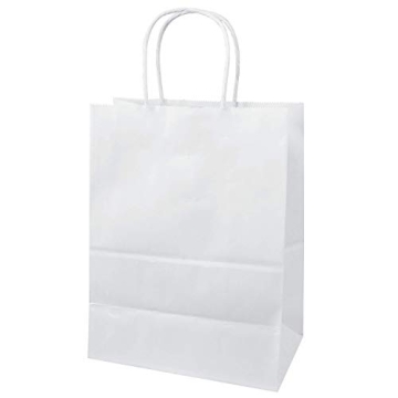 Sturdy White Kraft Paper Gift Bags for Any Occasion