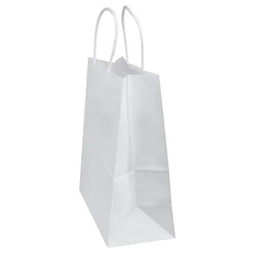 Sturdy White Kraft Paper Gift Bags for Any Occasion