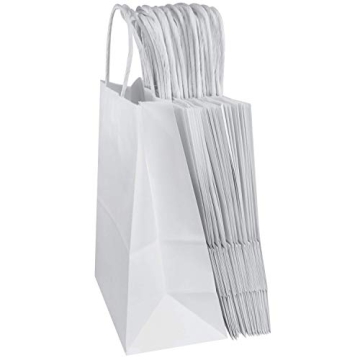 Sturdy White Kraft Paper Gift Bags for Any Occasion
