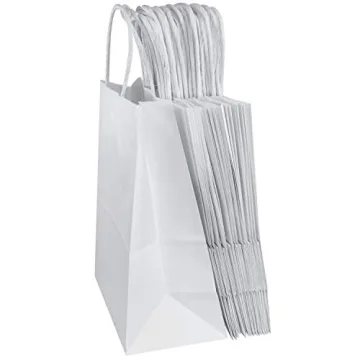 Sturdy White Kraft Paper Gift Bags for Any Occasion
