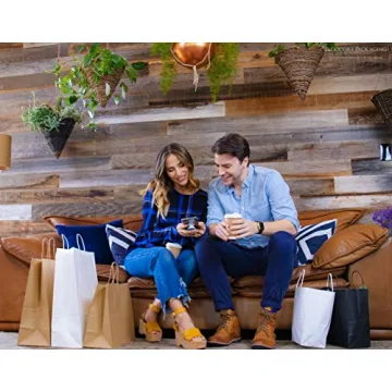 Sturdy White Kraft Paper Gift Bags for Any Occasion