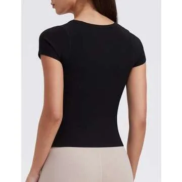 ENERBLOOM Women's Workout Crop Tops with Built-in Bra