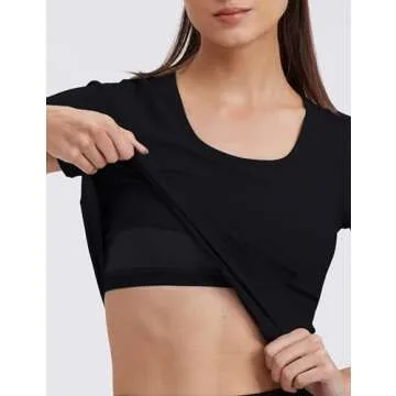 ENERBLOOM Women's Workout Crop Tops with Built-in Bra