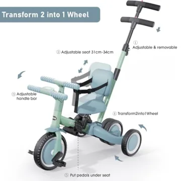 newyoo Toddler Tricycle for 1-3 Year Old Versatile Fun