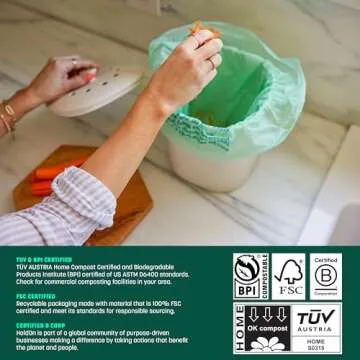 4-Gallon Trash Bags – Heavy-Duty and Compostable, Small Trash Bags, Kitchen Trash Bags for Kitchen Bin (2-pack, 100 bags)