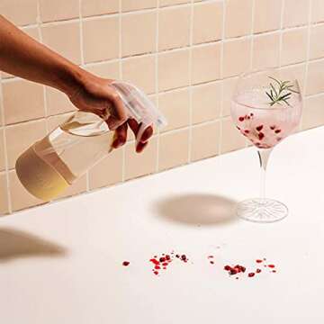 Tirtyl 16oz Spray Bottle Dispensers with Silicone Sleeve - Includes Funnel - Extra Durable Spray Trigger - Refillable for Home & Garden - 3 Pack (Boston Wave)