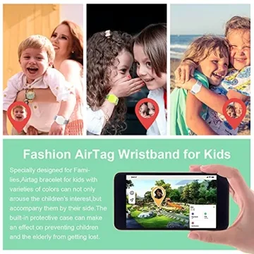 Adjustable Wristband for AirTag Kids, 2 Pack Stylish Tracker