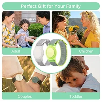 Adjustable Wristband for AirTag Kids, 2 Pack Stylish Tracker