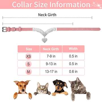 EXPAWLORER Cute Dog Necklace - Sparkling Adjustable Pet Collar for Small Medium Dogs and Cats