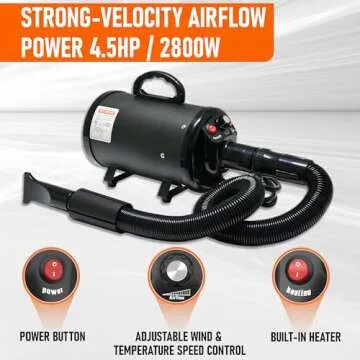 Professional High Velocity Pet Grooming Dog Hair Dryer