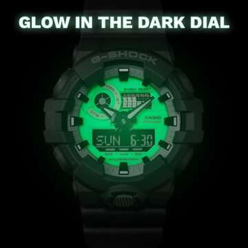 G-Shock Casio GA700HD-8A Glowing Luminescent Dial Analog Digital Gray Watch, Grey