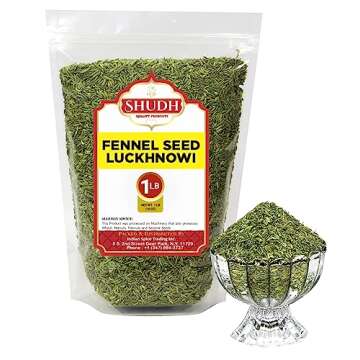 Fennel Seed Luckhnowi 1 LB| 16 oz ~ Saunf Sabut ~ Whole Spice All Natural ~ Gluten Friendly | NON-GMO | Vegan | Indian Origin