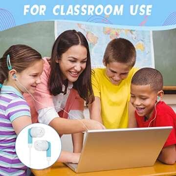 Xuhal 600 Packs Bulk Earbuds Headphones Earphones Kids Colorful Earbuds Classroom Headphones Bulk Wired Ear Buds Earphones Bulk for Kids Adults Smartphones Laptop Classroom School Library