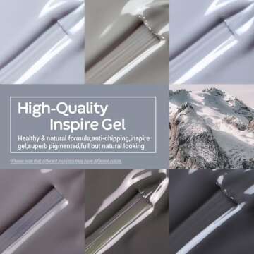 Modelones Grey Gel Nail Polish Set - 6 Trendy Pastel Shades for Year-round Manicure