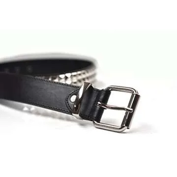 Stylish Pyramid Studded Black Belt XL for All Occasions