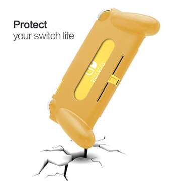 HEATFUN Grip for Nintendo Switch Lite, Comfortable and Ergonomic Switch Lite Grip - Accessories for Nintendo Switch Lite (Yellow)