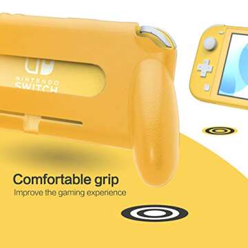 HEATFUN Grip for Nintendo Switch Lite, Comfortable and Ergonomic Switch Lite Grip - Accessories for Nintendo Switch Lite (Yellow)
