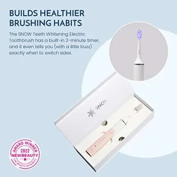 SNOW LED Electric Toothbrush - Rechargeable Electronic Brush for Adults - Sonic Technology w/LED Light Whitening & Cleaning Powered w/Sonic Technology for Oral Routine - Coastal Sunset Pink