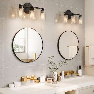 Growsun Black Round Mirror - Modern Home Decor Piece