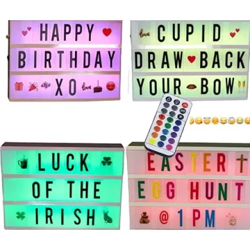 Cinema Lightbox with 300+ Letters & Emojis - Personalize Easily