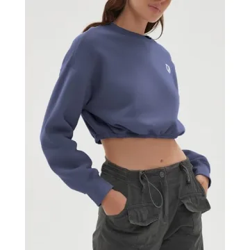 CHYRII Women Cropped Fleece Sweatshirt for Fall Fashion