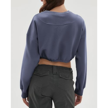 CHYRII Women Cropped Fleece Sweatshirt for Fall Fashion