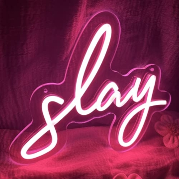 Adjustable Pink Slay Neon Sign Y2K Bedroom Decor