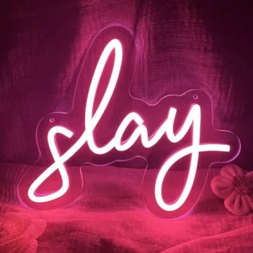 Adjustable Pink Slay Neon Sign Y2K Bedroom Decor