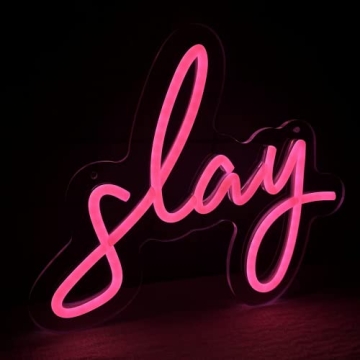 Adjustable Pink Slay Neon Sign Y2K Bedroom Decor