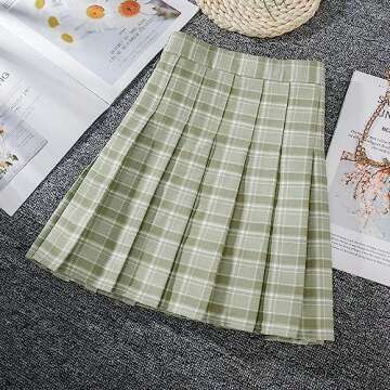 Abberrki Women's High Waist Plaid Mini Skirt - Stylish & Comfortable