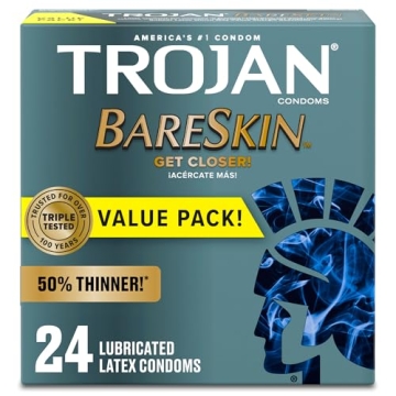 Explore Sensitivity with Trojan Bareskin Condoms - 24 Count