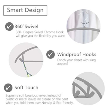 MIZGI Velvet Hangers - Non Slip, Space Saving, Pack of 50