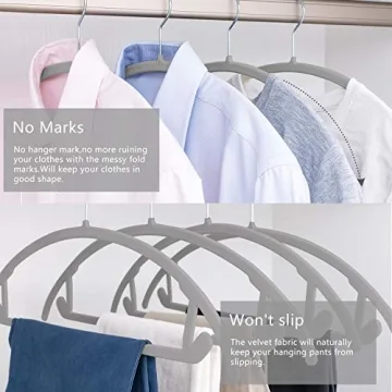 MIZGI Velvet Hangers - Non Slip, Space Saving, Pack of 50