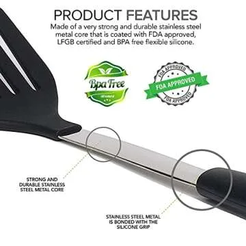 Versatile Daily Kitchen Silicone and Steel Spatula for Cooking