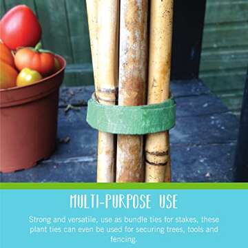 VELCRO Brand VEL-30089-AMS Wide Extra Support Garden Ties Recycled Plastic for Strong Roses Shrubs Vines and Heavy Plants, 1in x 35ft, Green